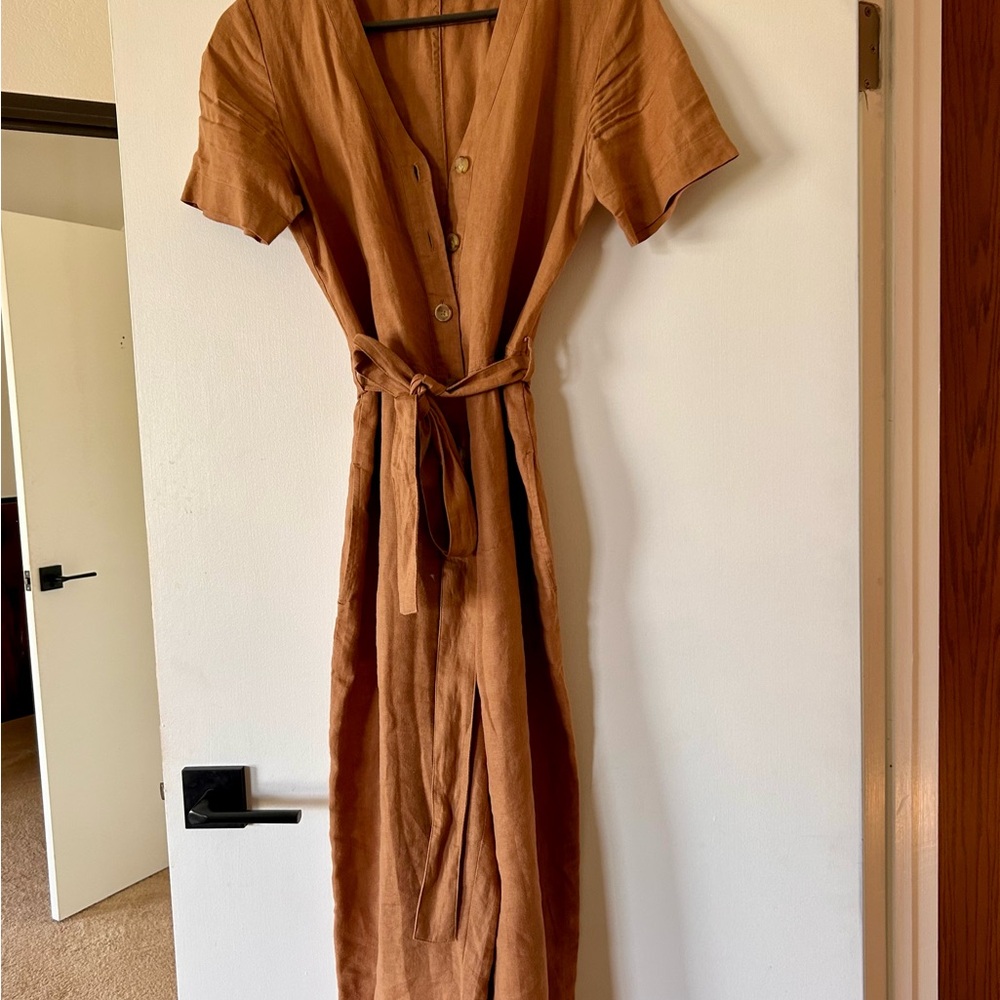 Linen jumpsuit Beige Rose Button-Down by Everlane